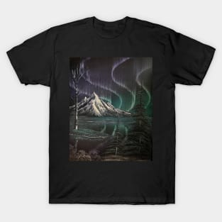 Purple and Teal Northern Lights T-Shirt